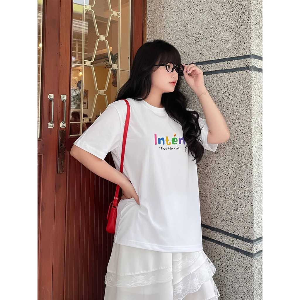 Áo thun form oversize Miucho Club chất vải thoáng mát tay ngắn cổ tròn Thực tập xinh in mix 2861_thumbnail_2