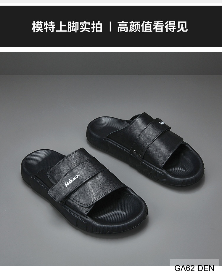 GA62 - Dép xỏ ngón nam phong cách Hàn, đế cao su êm ái, chất liệu da bò, 3 màu Trắng Xanh Lá Đen_thumbnail_19