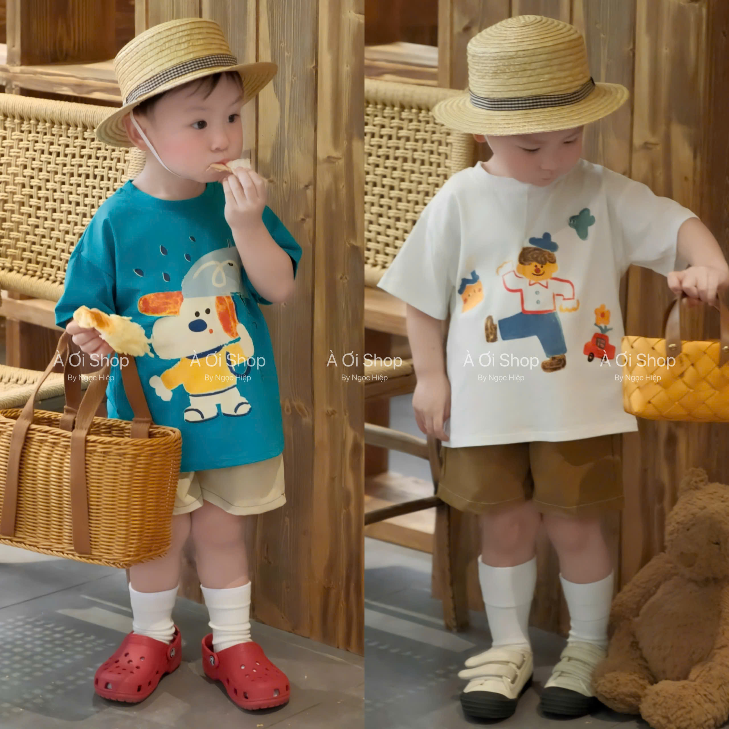 E90 SET 2 ÁO CỘC TAY CHÓ CẦM Ô- A106.291