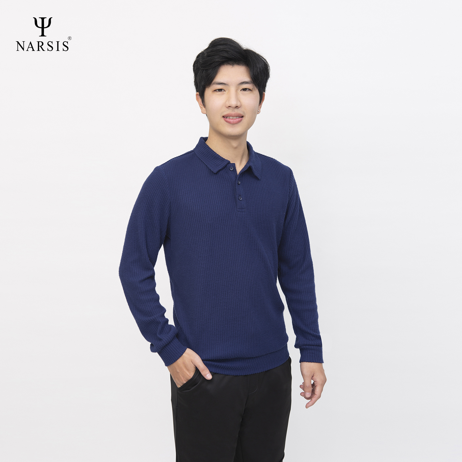 ÁO POLO CÓ CỔ NAM D0053 NARSIS VẢI LEN COTTON ẤM ÁP, THOÁNG MÁT, GIỮ ẤM TỐT, MỀM MẠI_thumbnail_2