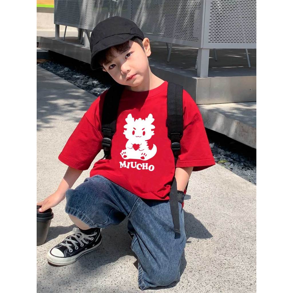 Áo thun tết đẹp cho bé gái bé trai form rộng thoáng mát AED907 Miucho Kid 100% vải cotton basic in mix_thumbnail_2