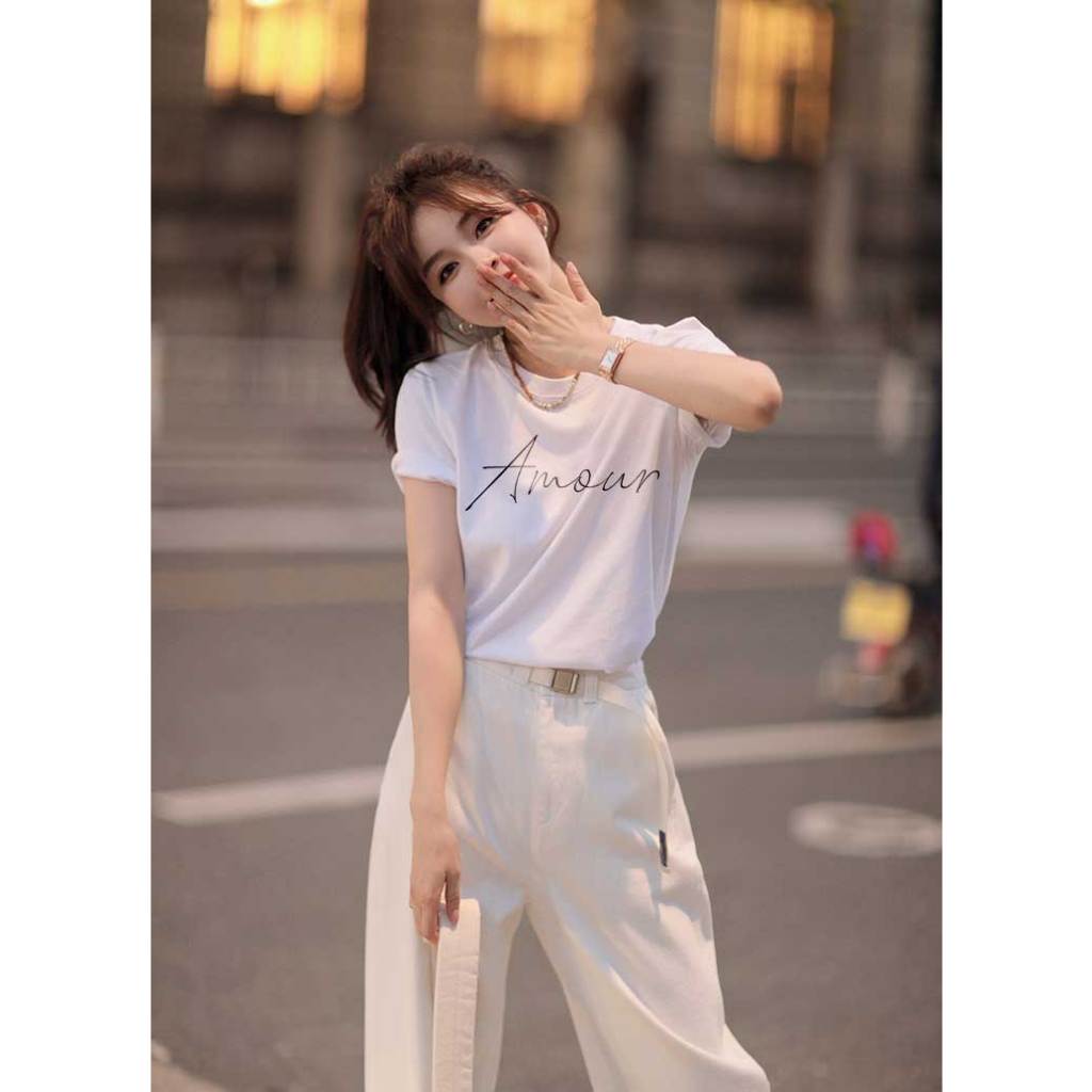 Áo thun nữ form vừa regular ARD551 Miucho Chic cotton cổ tròn in basic_thumbnail_4