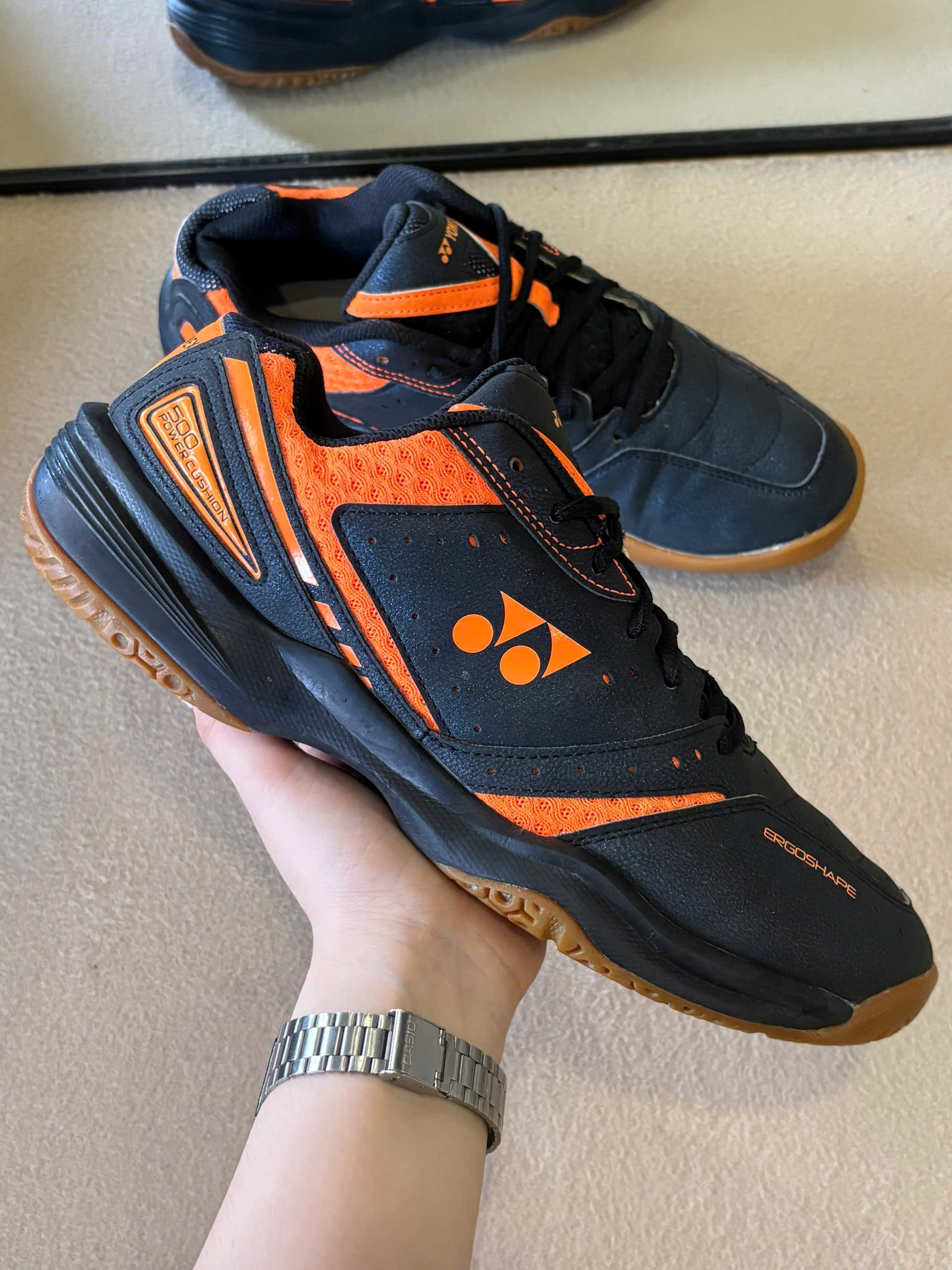 Yonex Badminton Shoes SHB-500CR - Black/Orange_thumbnail_0