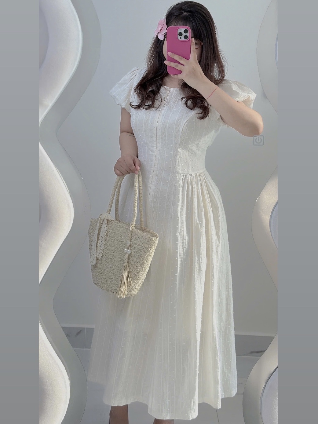 Đầm dáng dài chấm bi kiểu bigsize DA154 dành cho nàng béo mập từ 55-95kg_thumbnail_15