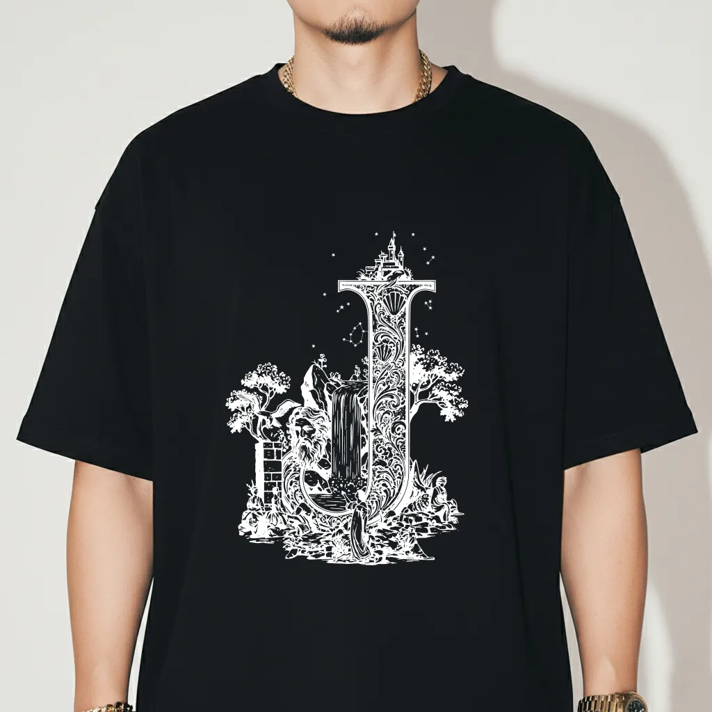 Áo thun nam form rộng Miucho Iconic cotton dày dặn thoáng mát trẻ trung năng đồng in chữ cái J 2755_thumbnail_5