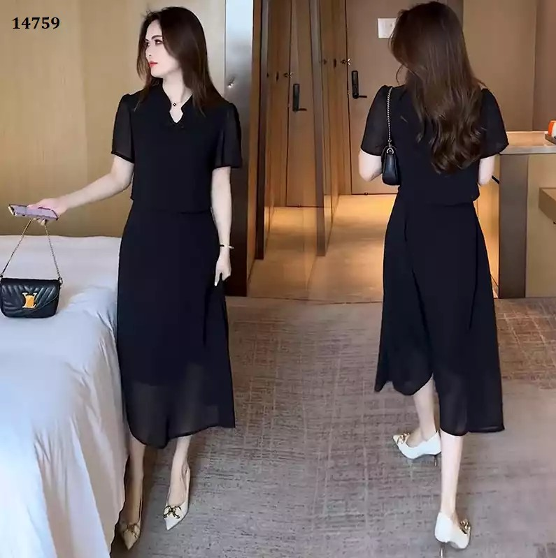 14841-Đầm xòe xanh giả  rời cổ tàu cách điệu (voan,lót)_thumbnail_2