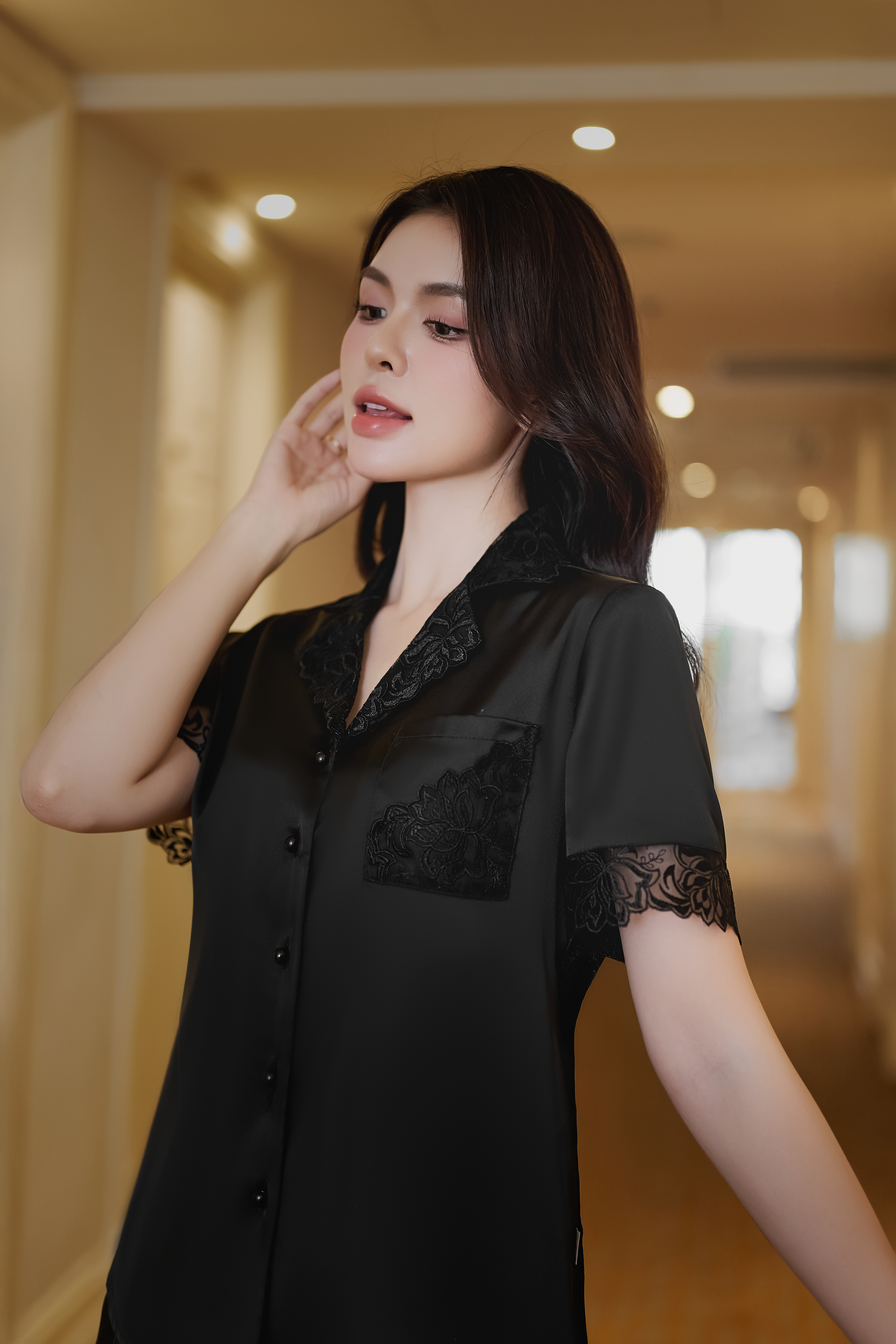 Bộ lụa áo cộc, quần dài BN606_thumbnail_13