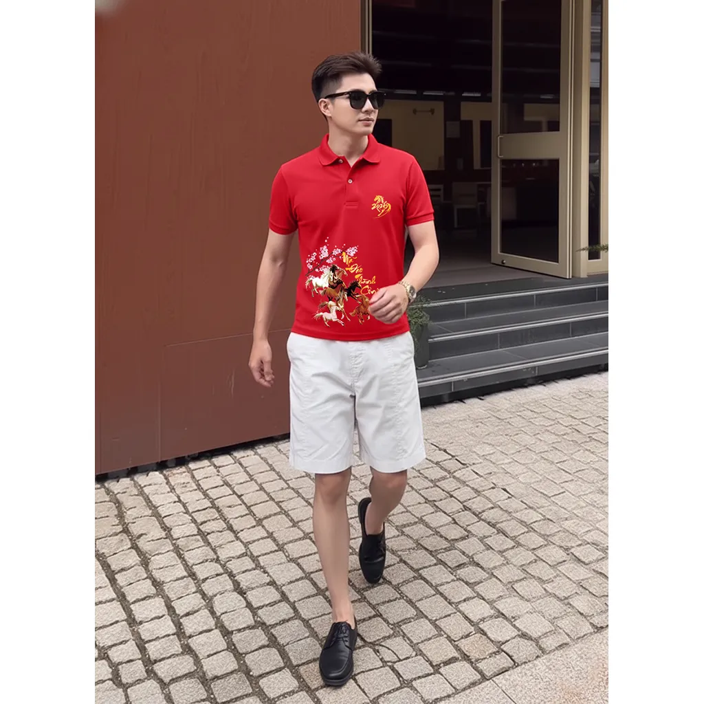 Áo polo Tết Bính Ngọ form vừa nam Miucho Iconic vải poly cá sấu thoáng mát trẻ trung 2991_thumbnail_4