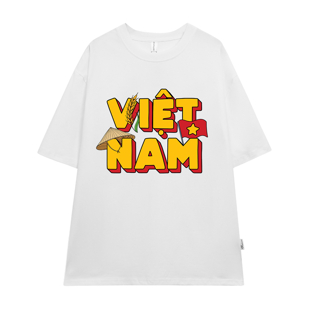 Áo thun Việt Nam tôi yêu form rộng 2118 Miucho cổ tròn vải cotton 4c 220gsm thoáng mát in mix_thumbnail_12