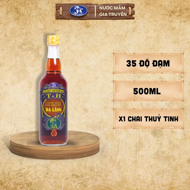 Nước mắm Ba Làng T&H Cốt Cá Nục Chai 500ml