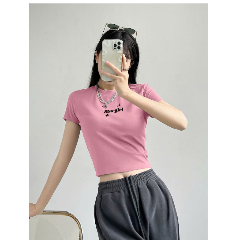 [Form Ôm] Áo croptop nữ ôm body Stargirl - Áo thun croptop nữ LOZA CR8138_thumbnail_3