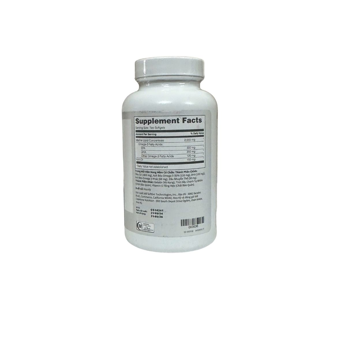 Viên Dầu Nhuyễn Thể Cá Nuskin Marine Omega 120 viên – Hỗ trợ tim mạch, não bộ & thị lực_thumbnail_3