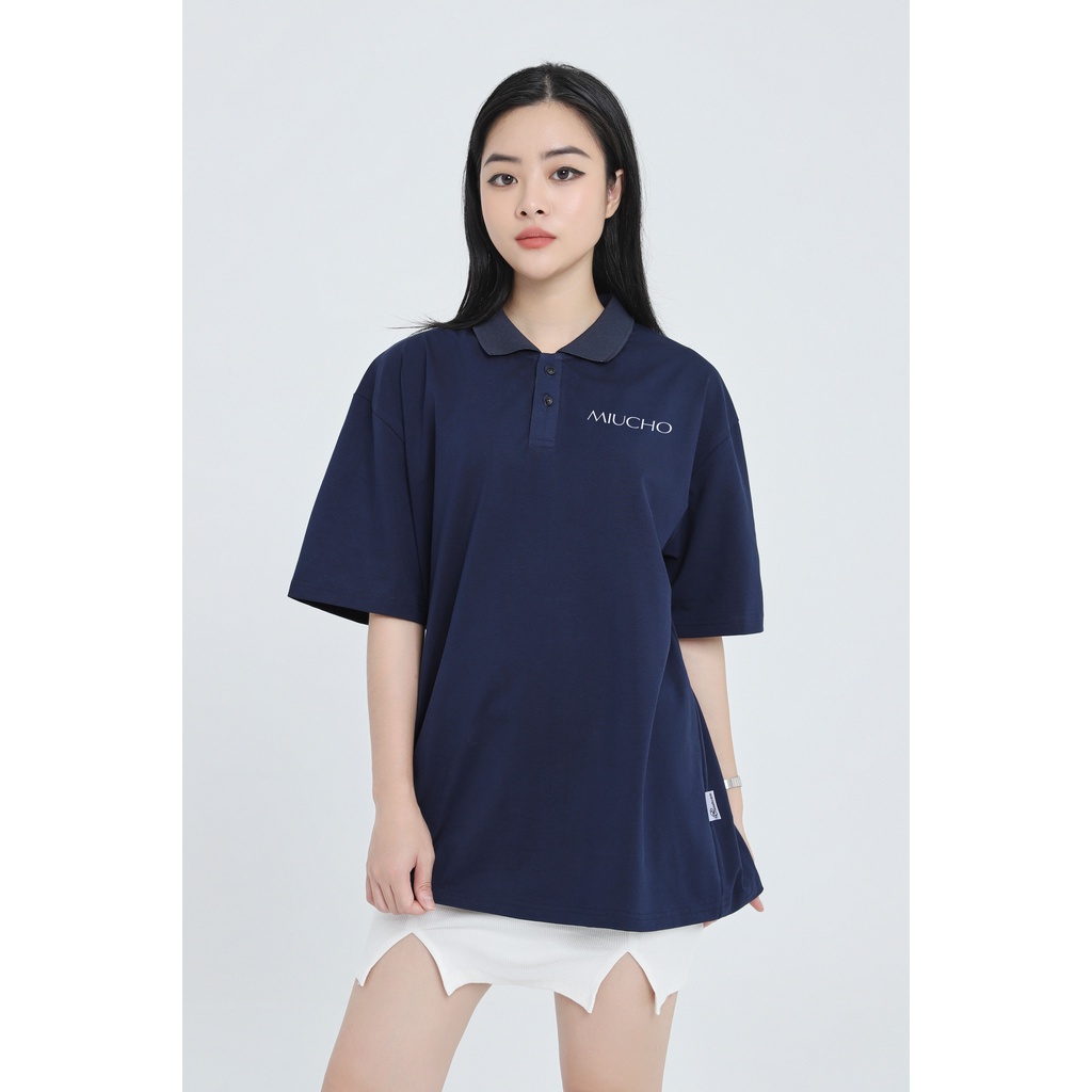 Áo polo nữ form rộng có cổ đẹp chất cotton form unisex PL041 Miucho in name_thumbnail_7