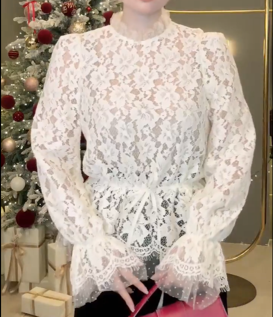 Áo Ren Hoa Phối Lưới Dây Eo_thumbnail_4