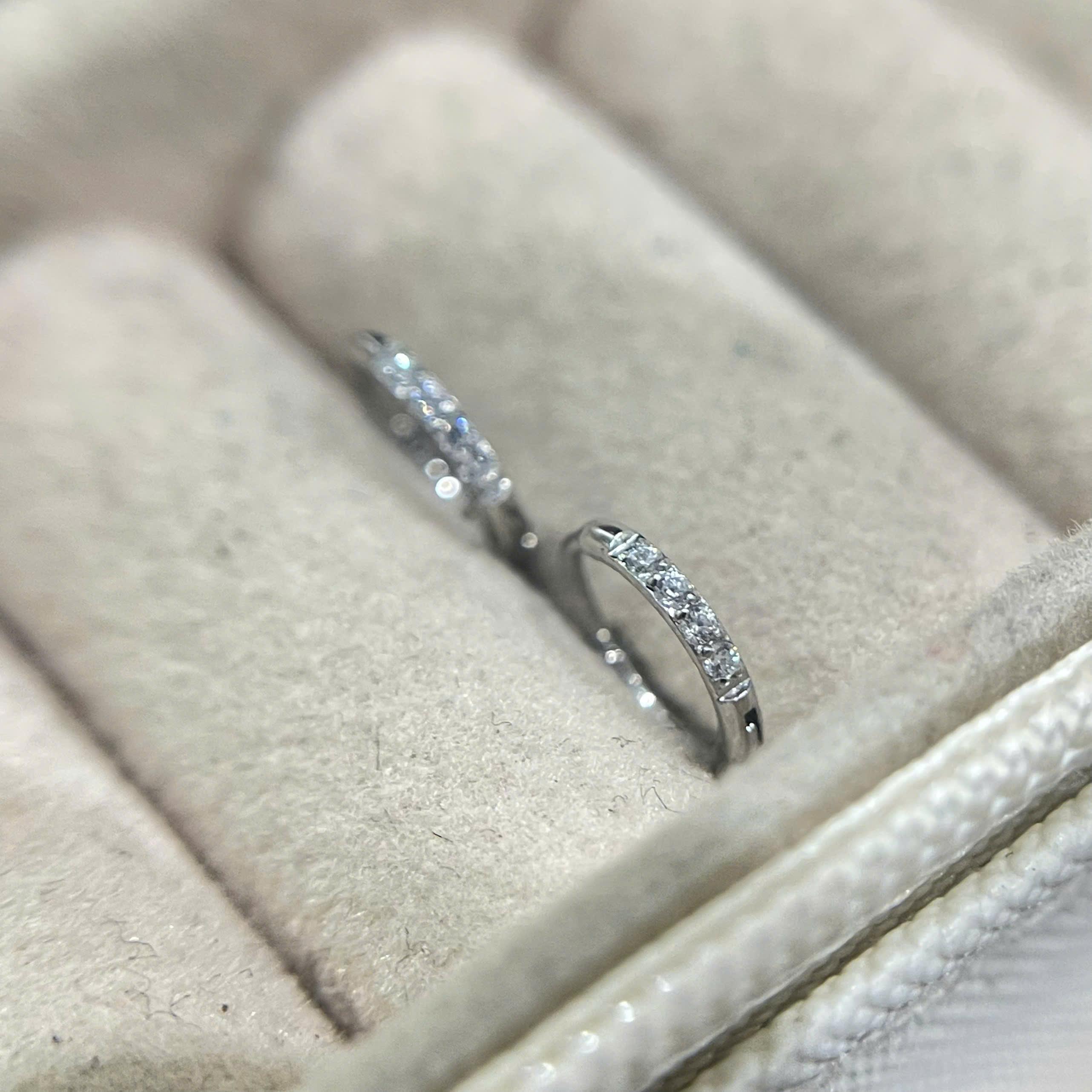 khuyên vòng kiểu kim cương nửa vòng đá 6mm dày 1.2