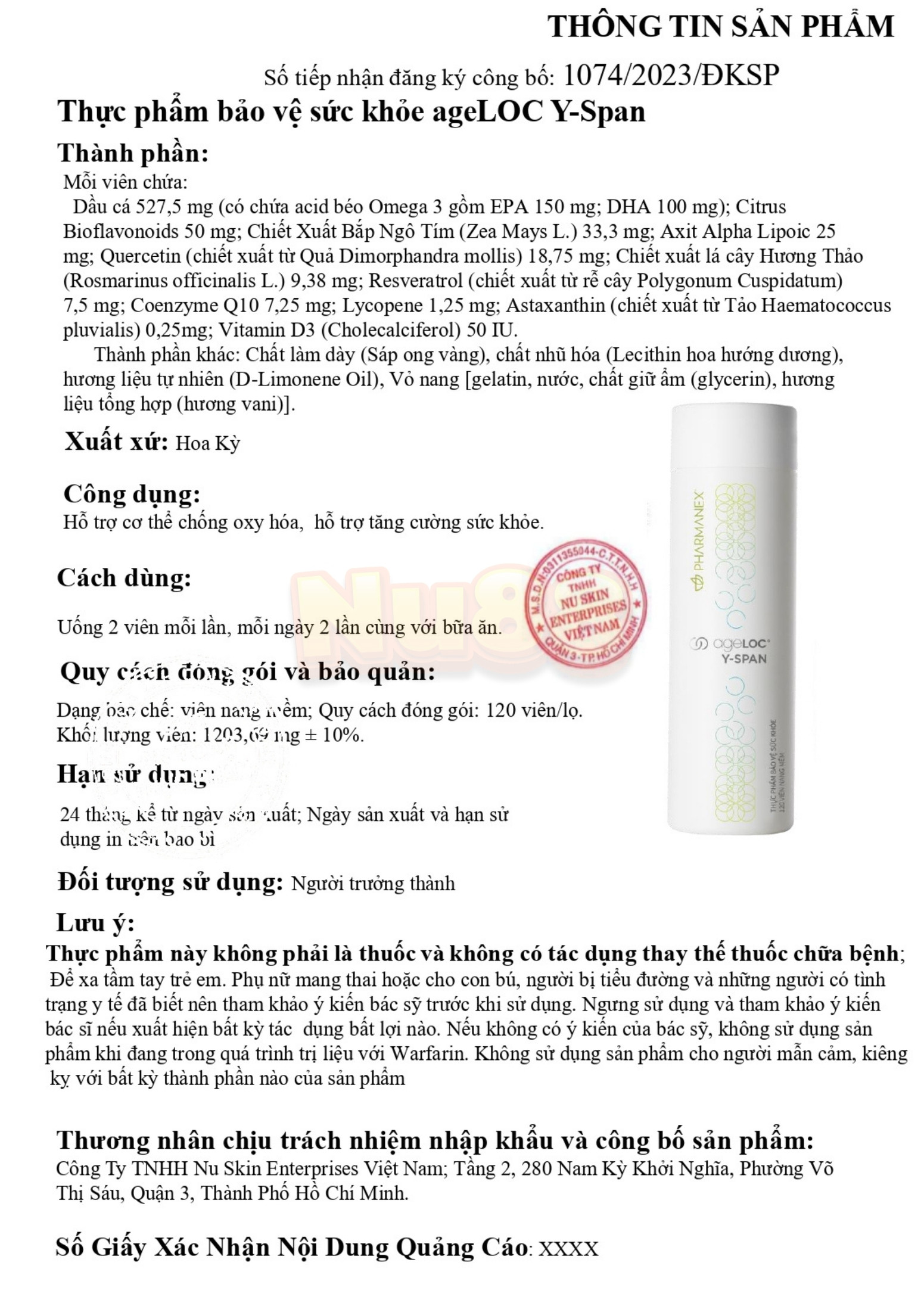 Thực phẩm bảo vệ sức khoẻ: Viên nang AGELOC Y-SPAN_thumbnail_15