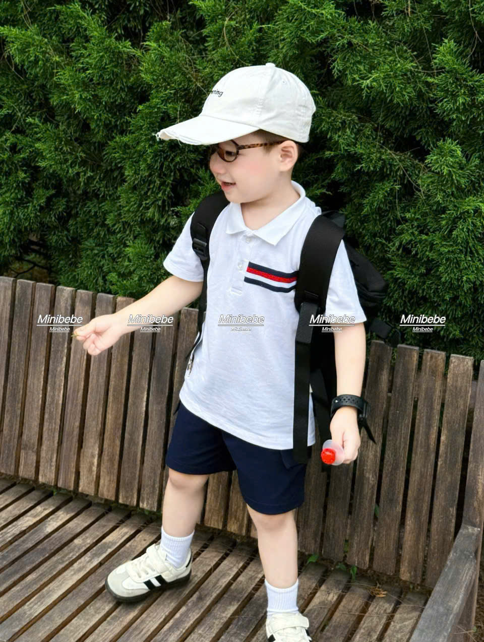 B99 BỘ POLO 2 CÚC SỌC ĐEN ĐỎ TRẮNG - A117.1730