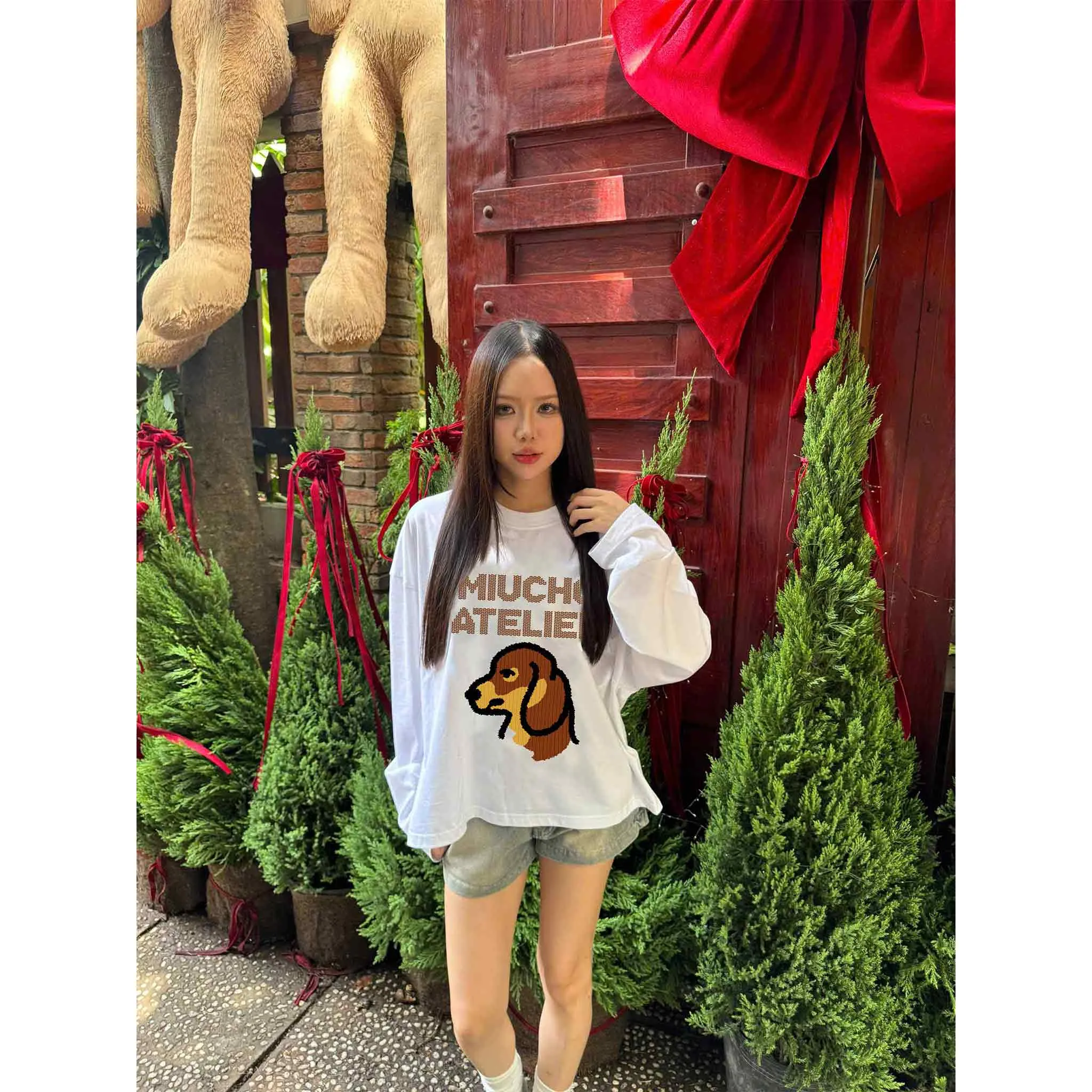 Áo thun tay dài form boxy Miucho cotton thoáng mát mềm mại cổ tròn Atelier in mix 2690_thumbnail_6