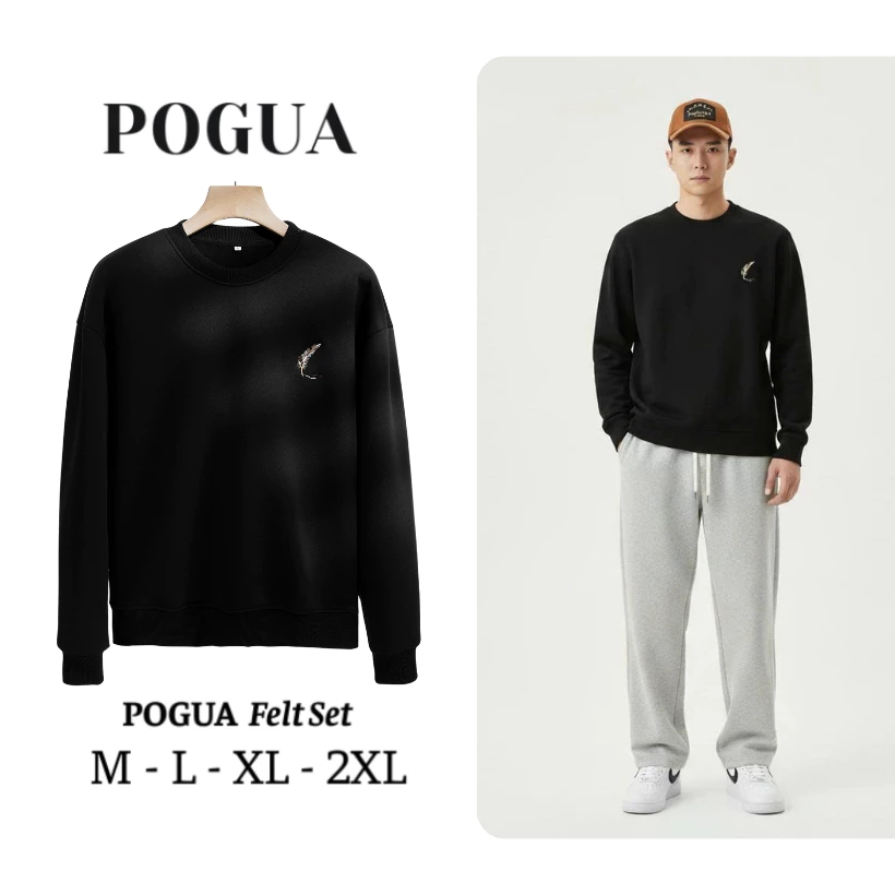 Áo Sweater Nam Nữ Nỉ Lông Nhung Thêu Lông Vũ Form Boxy Unisex,Dày Dặn Giữ Ấm Tốt_thumbnail_6