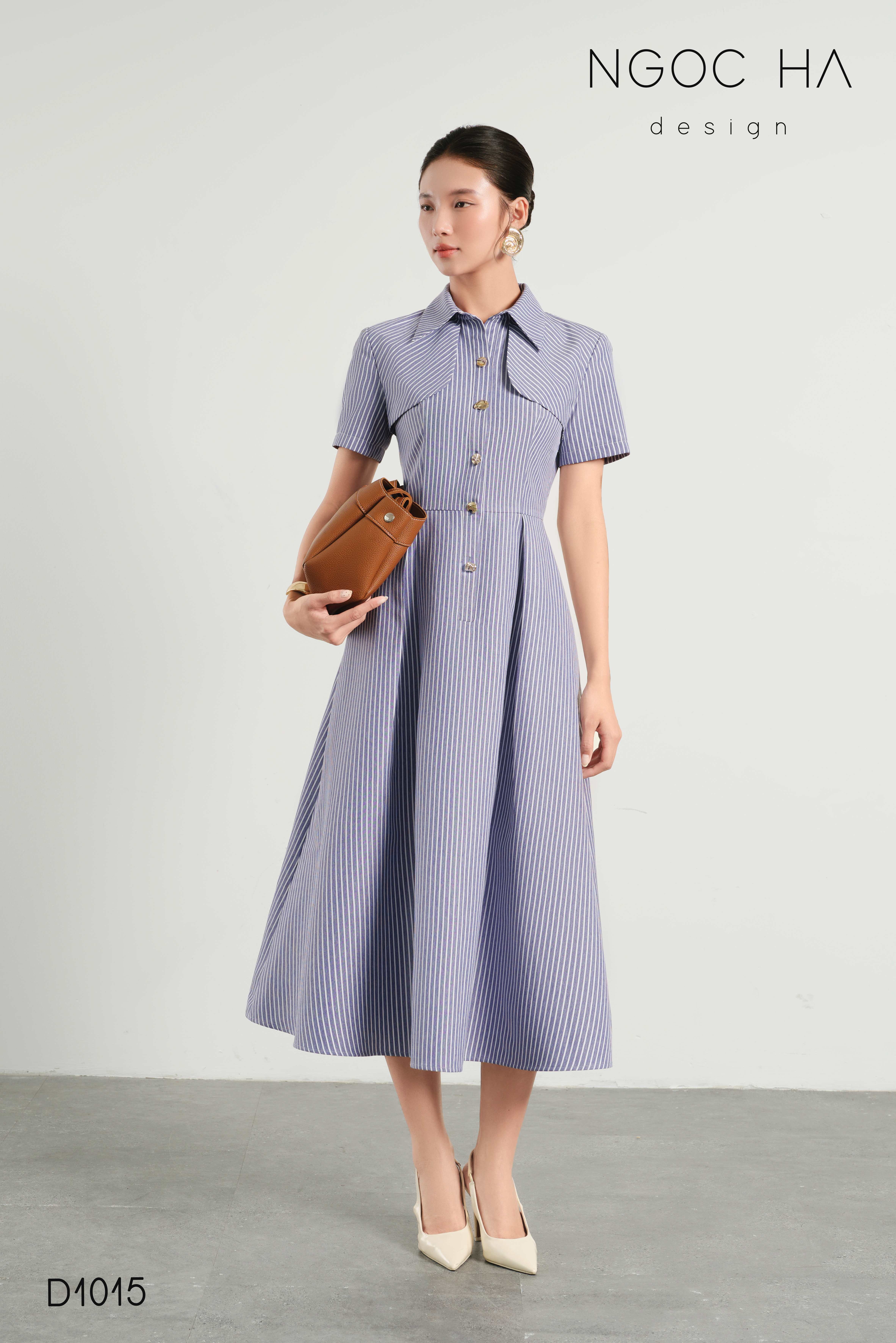 July Dress_ Đầm Sơ Mi Kẻ Sọc Xanh D1015_thumbnail_1