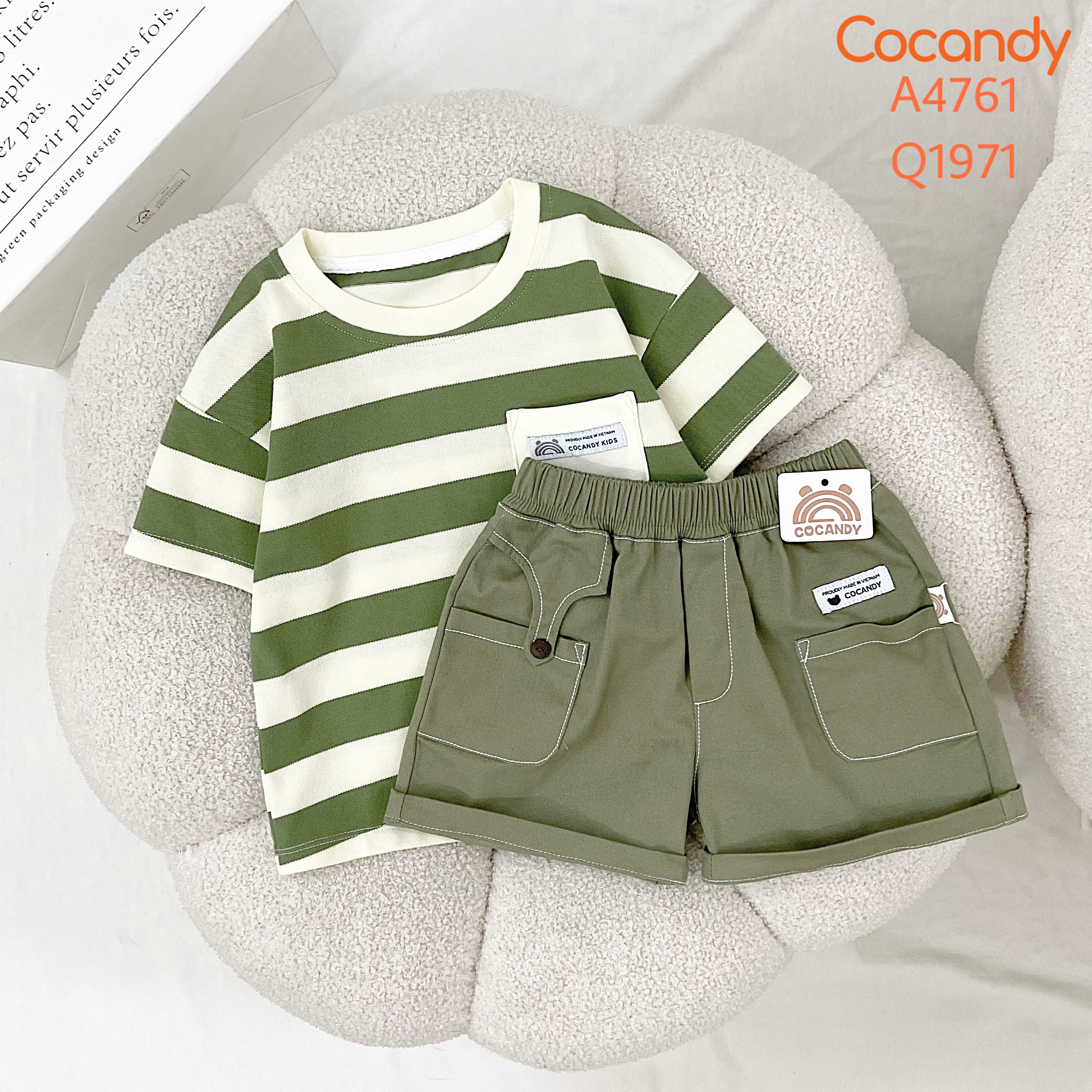 Quần cộc XANH RÊU 2 túi COCANDY_thumbnail_0