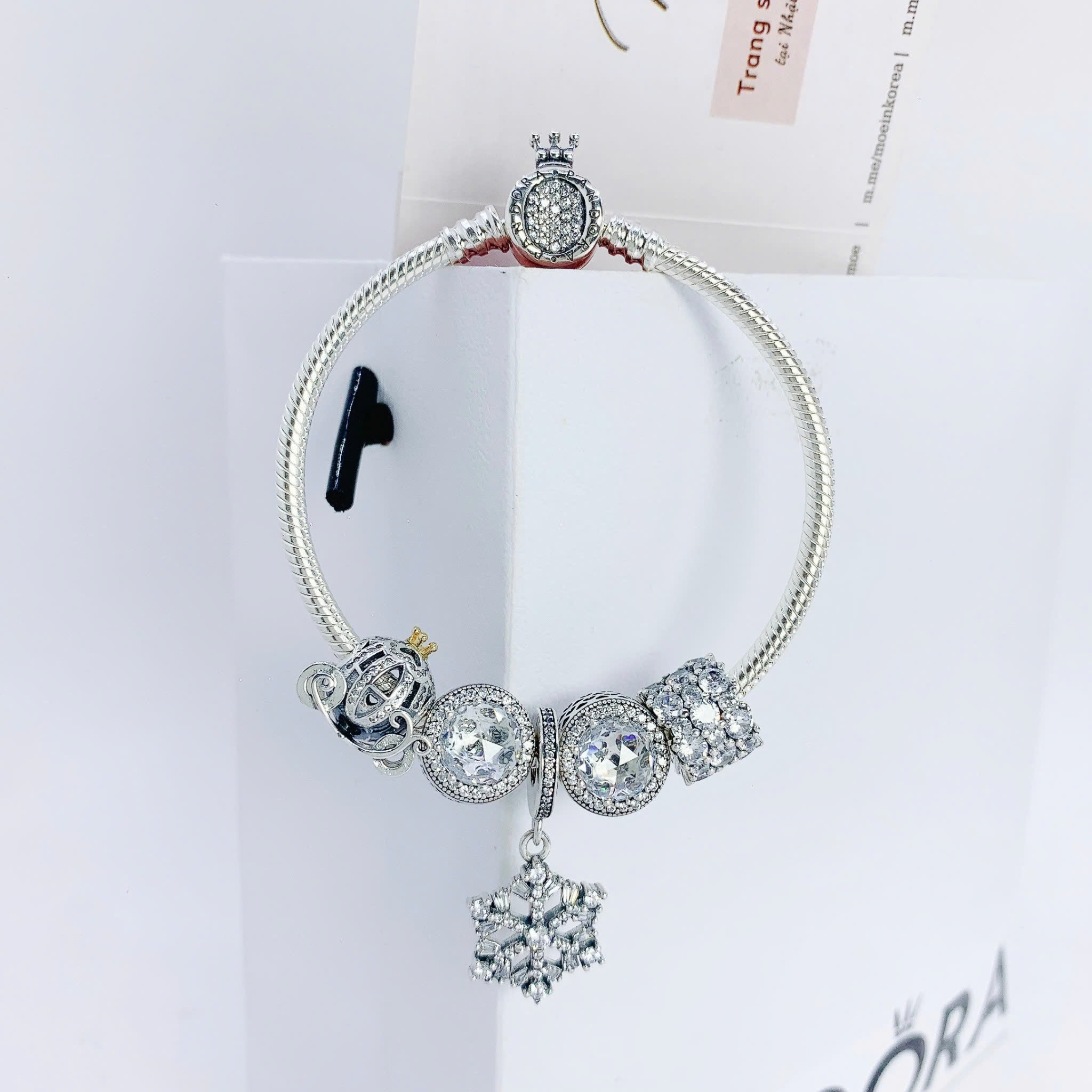LT593 - Vòng Pandora tuyết trắng
