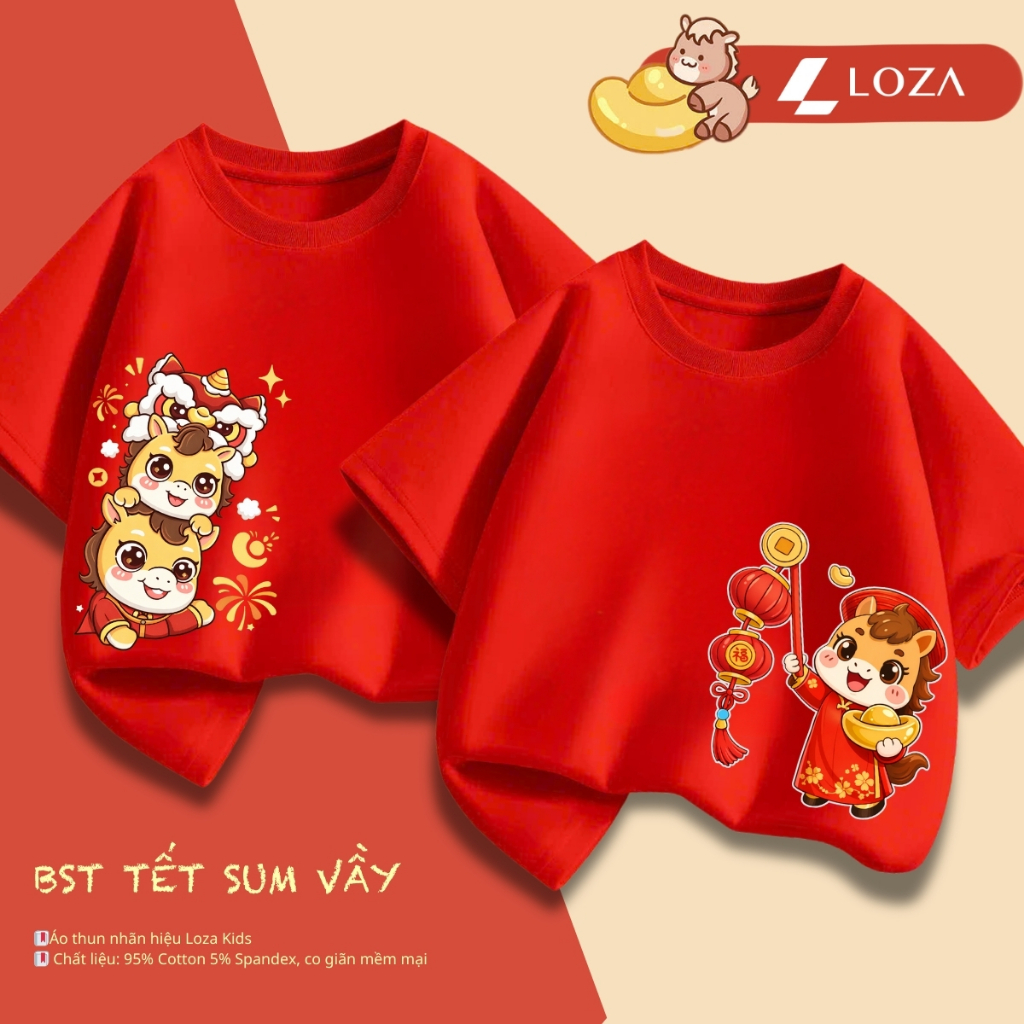Áo thun bé gái, bé trai Tết 2026 - Loza Kids- Mã AT035_thumbnail_5