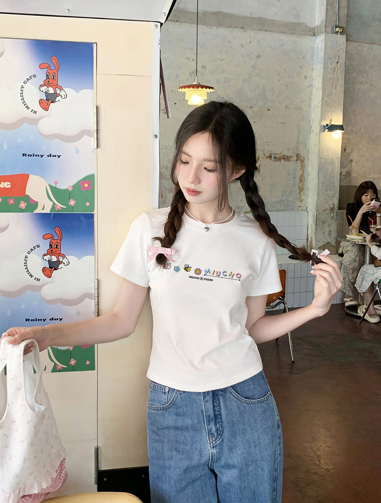 Áo baby tee ôm local brand ABD1564 Miucho vải cotton co giãn thoáng mát cổ tròn in mix_thumbnail_2