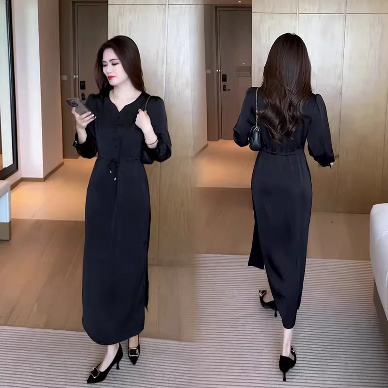 17843-Đàm suông lụa tay dài eo thắt dây rút cách điệu ( lụa)_thumbnail_2