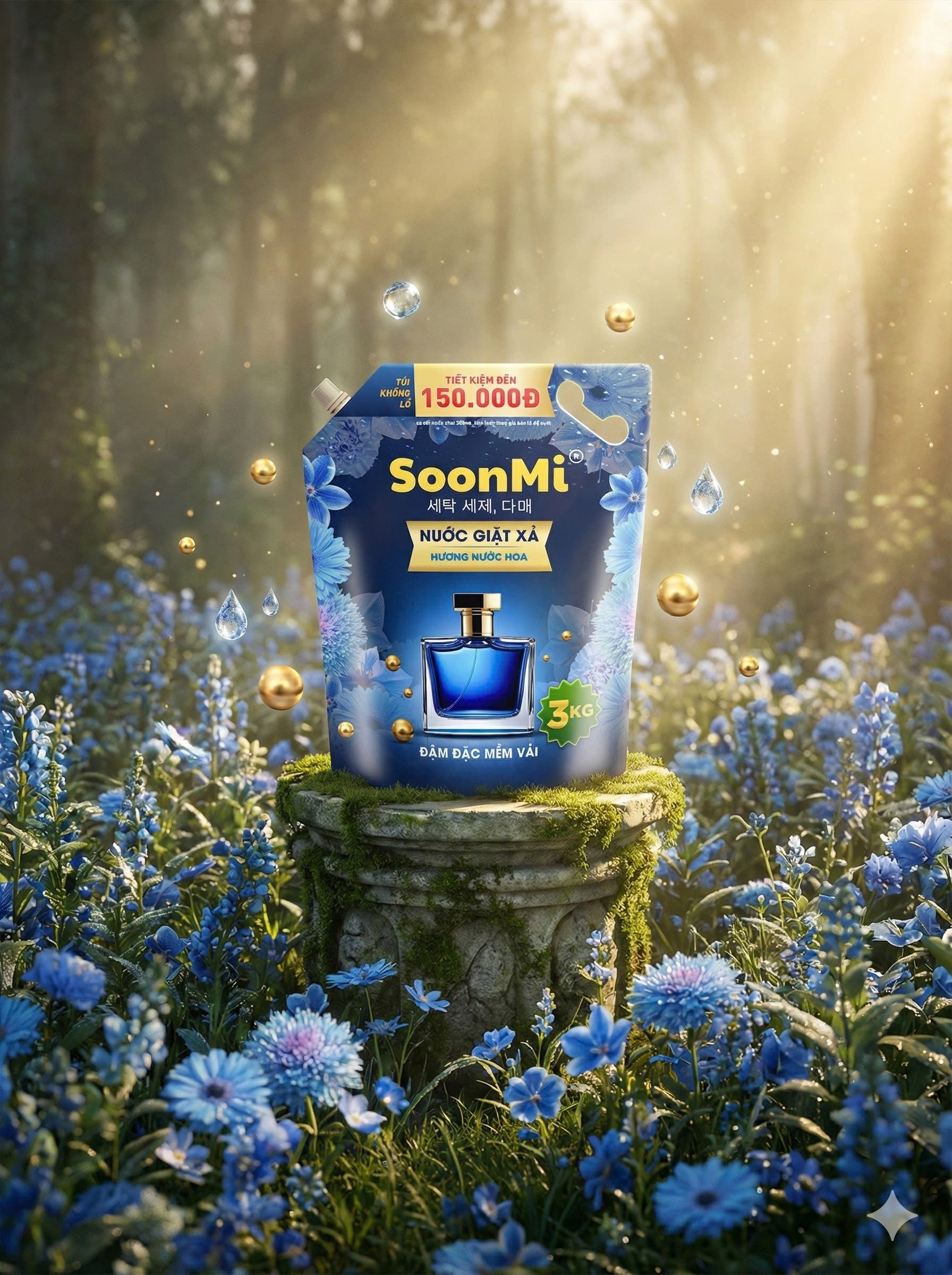 Nước Giặt Xả 2 Trong 1 Soonmi 3kg Đậm Đặc - Công Nghệ Hạt Lưu Hương Ngọc Trai Lên Tới 3 Tuần_thumbnail_7