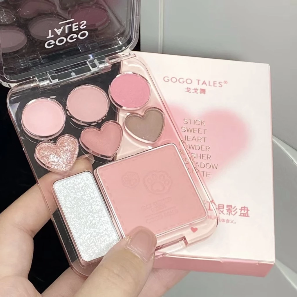 [GOGO TALES] Bảng phấn mắt má highlight 3 in 1 Gogotales Stick Sweet Heart (GT609)