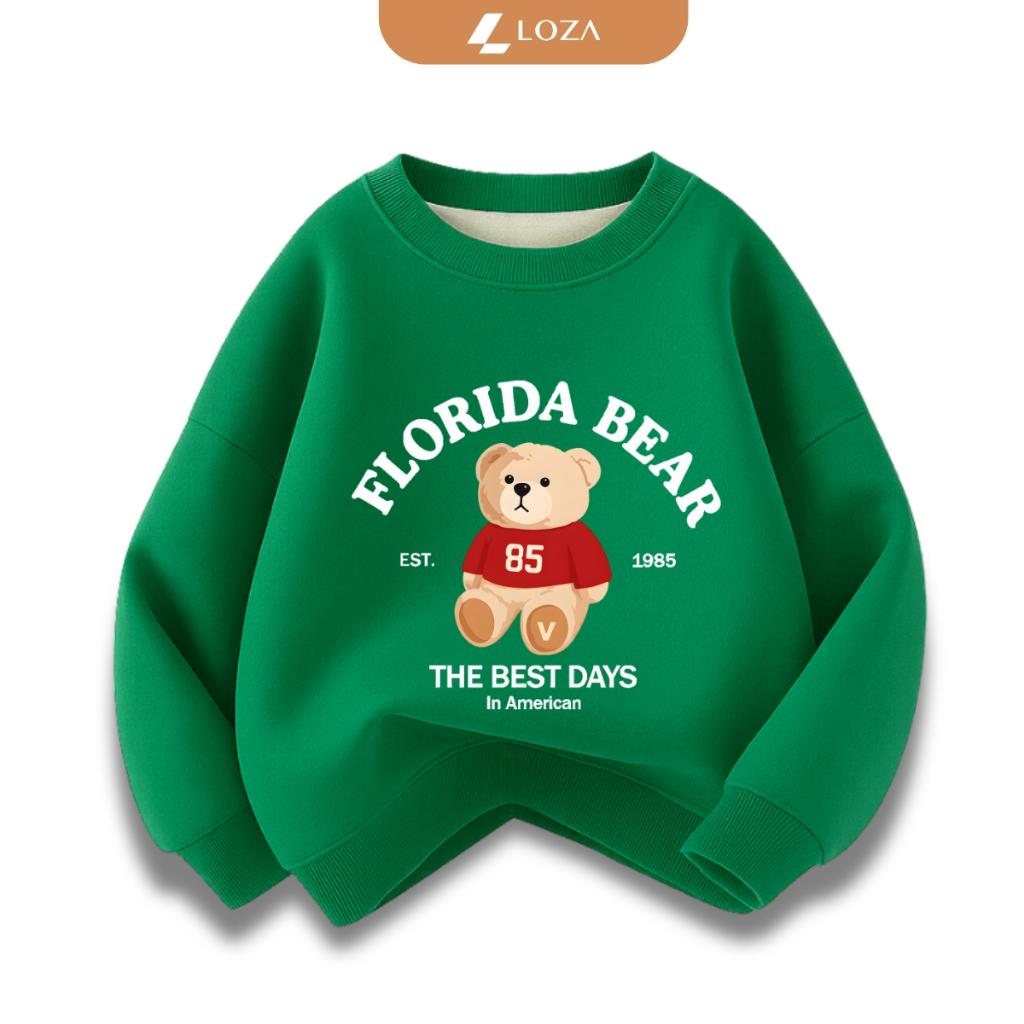 Áo nỉ sweater bé trai, bé gái hình gấu FLorida Bear - Loza Kids IN3384_thumbnail_3