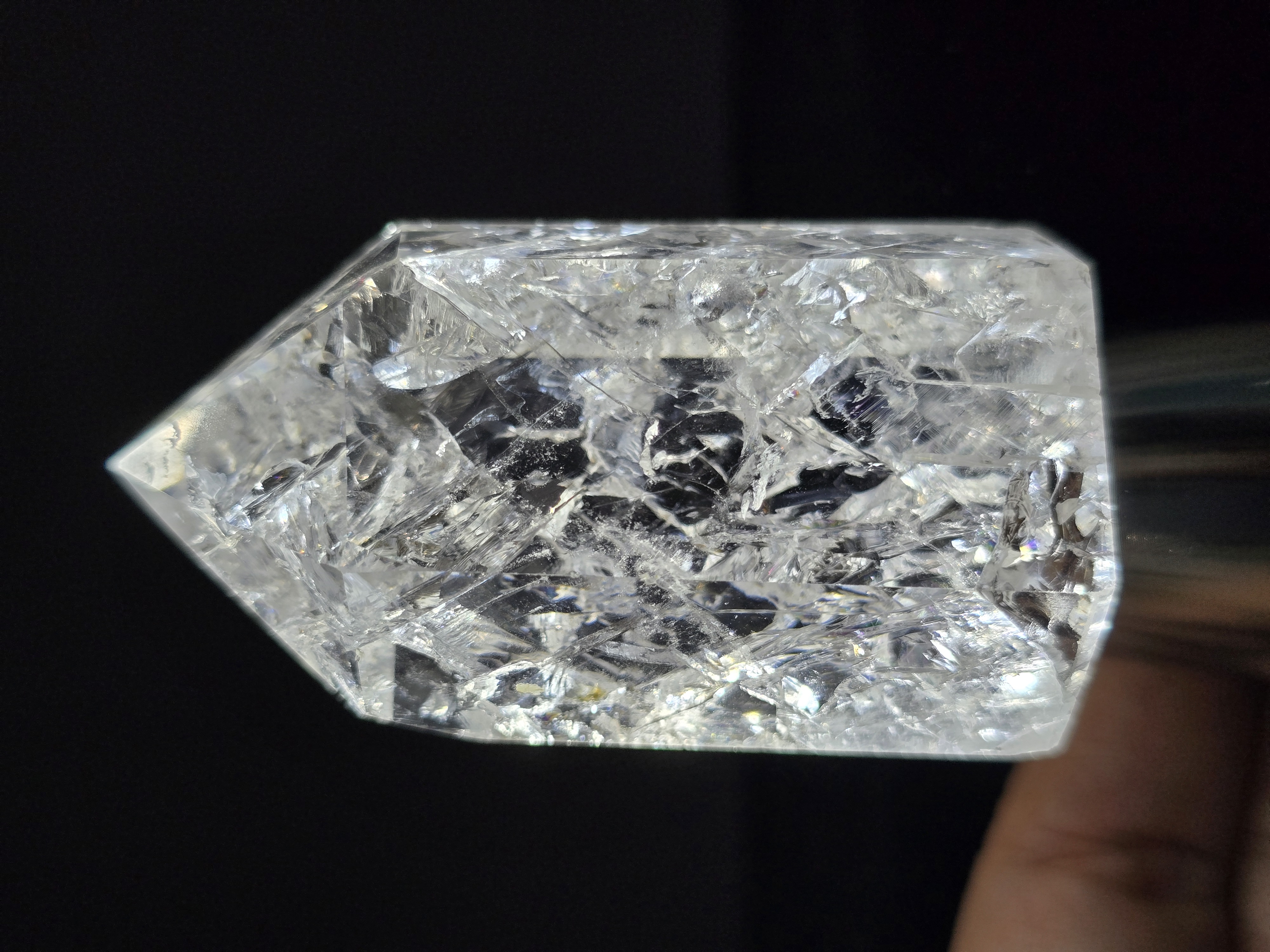 Trụ Thạch Anh Trắng Nổ / Crackle Quartz (CÓ XỬ LÍ NHIỆT) - Brazil_thumbnail_4