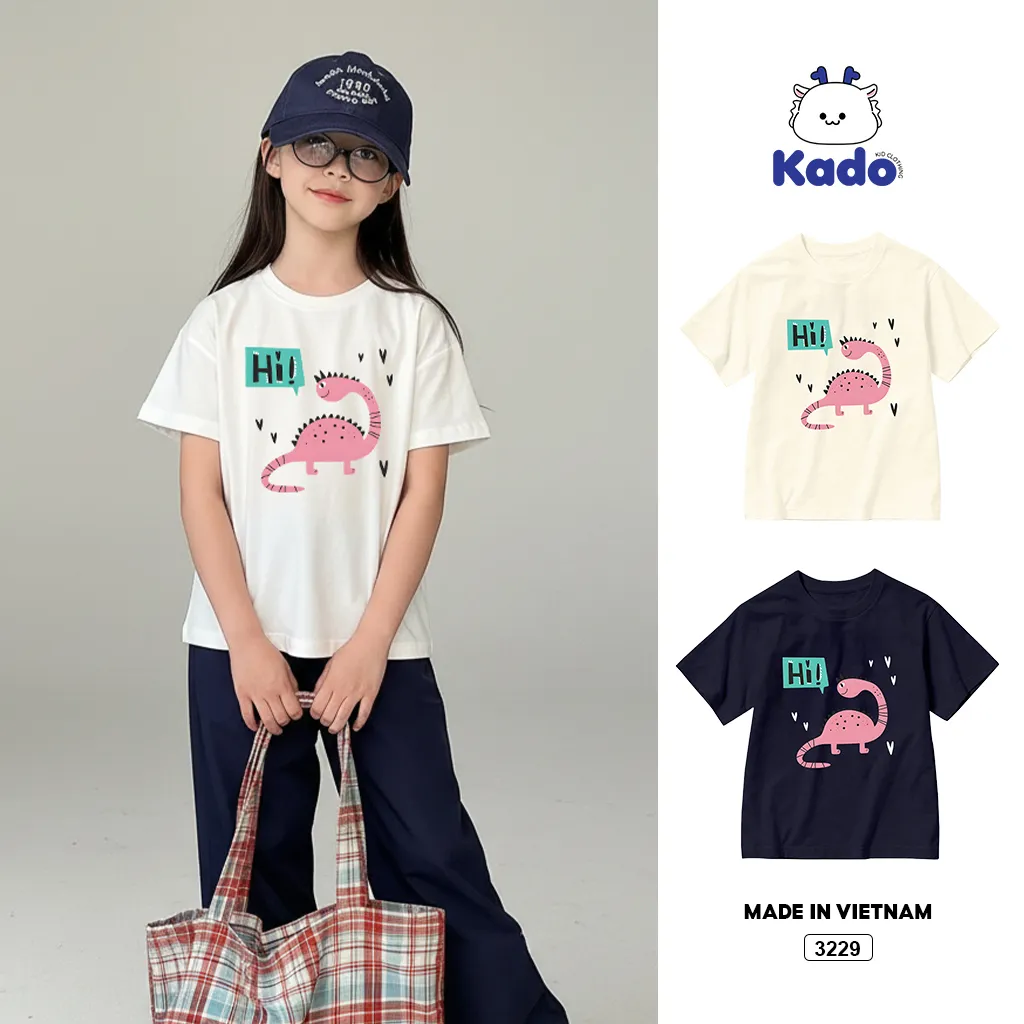 Áo thun bé trai bé gái hoạt hình Kado thoáng mát form rộng 3229