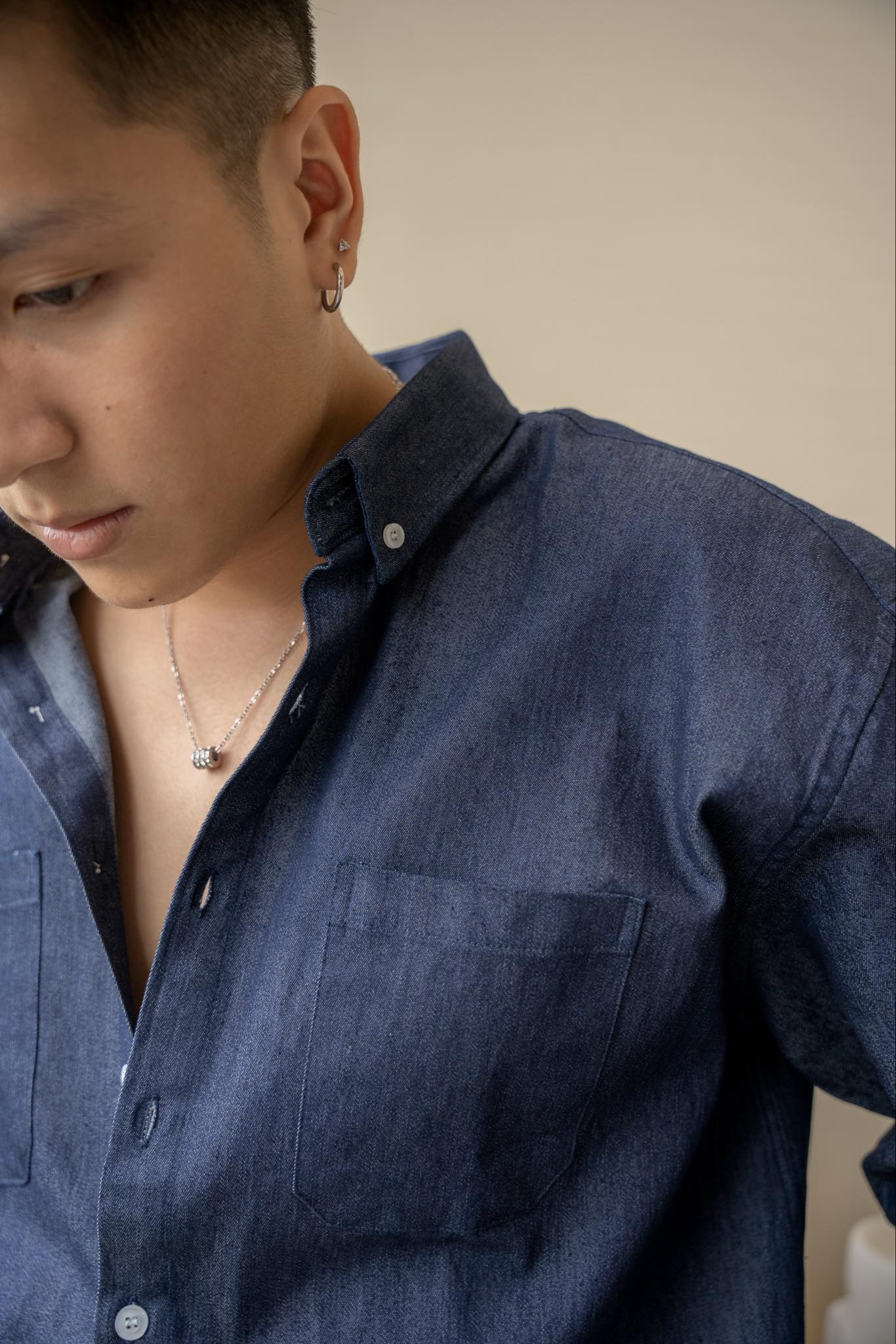 Áo Sơ Mi Dài Tay Jackson Vải Denim Form Relaxed_thumbnail_7