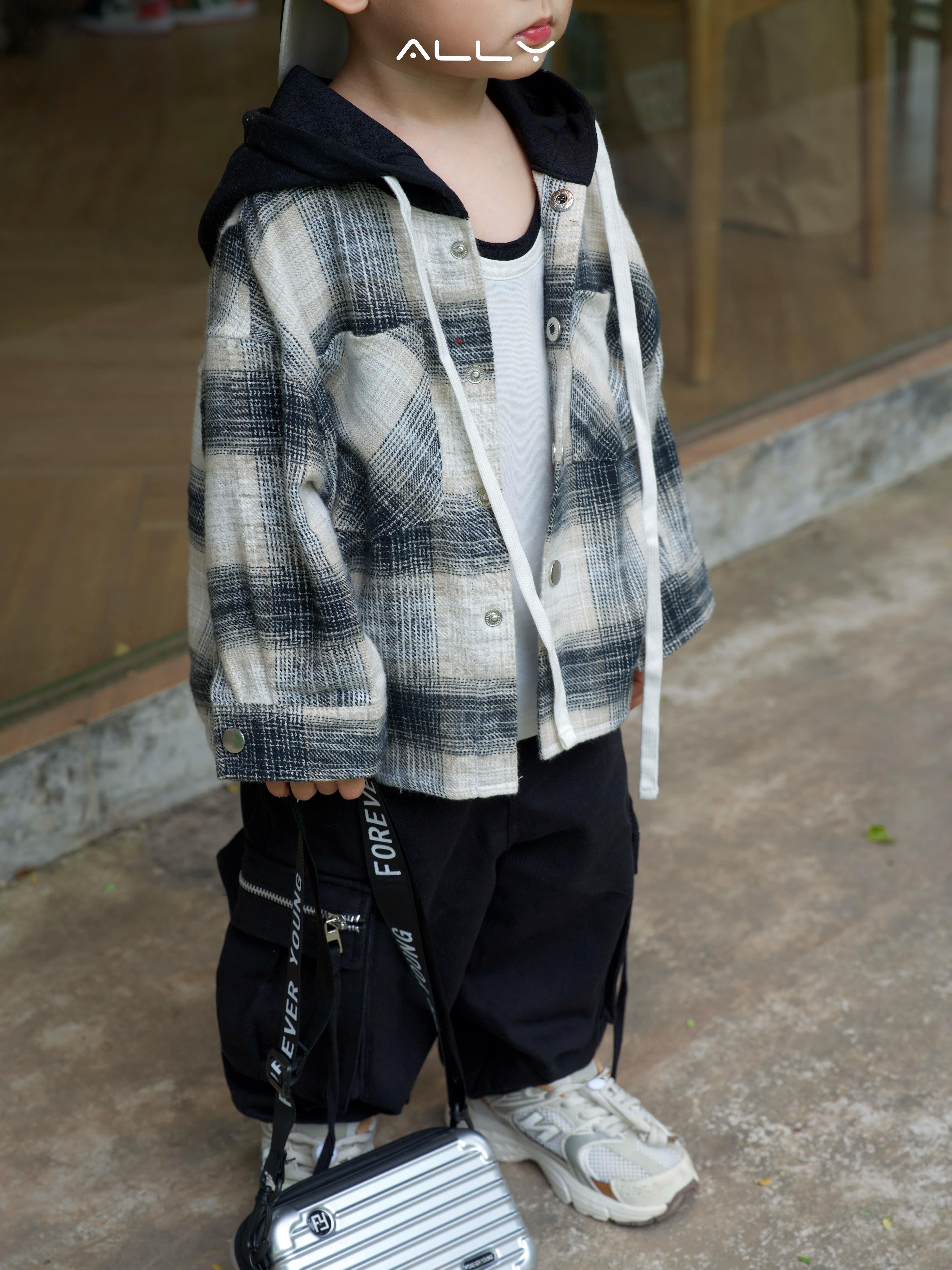 Áo sơ mi mũ cotton A.L.L.Y – Phong cách street cho bé trai_thumbnail_2