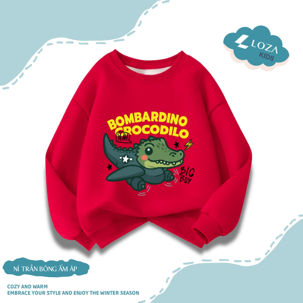 Áo sweater bé trai BST Brainrot, Tung Tung Sahur  - Áo nỉ trẻ em cổ tròn size từ 15-40kg  Loza Kids IN011_thumbnail_9