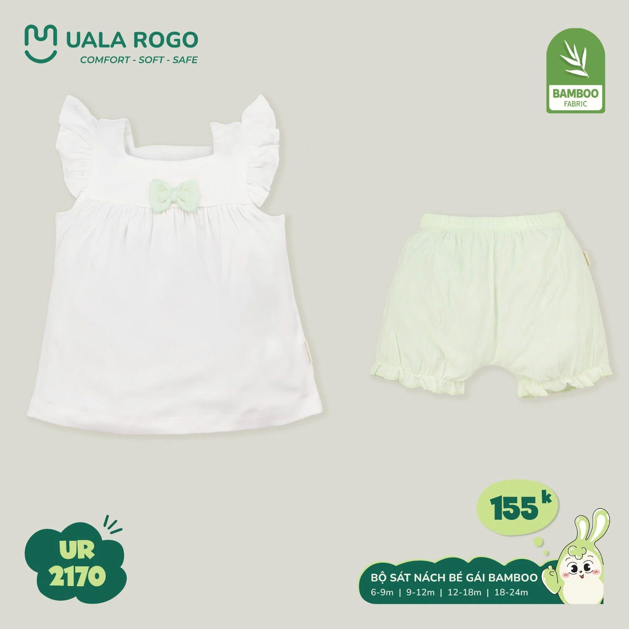 UALAROGO A132Bộ sát nách bé gái Bamboo 2170 155k (12-18m)				_thumbnail_4