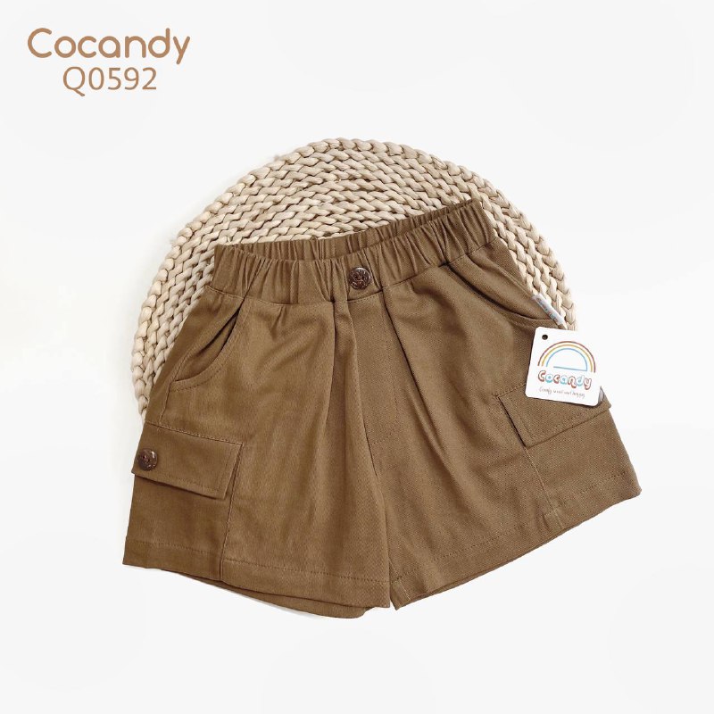 Quần cộc kaki NÂU 2 túi có nắp_thumbnail_0