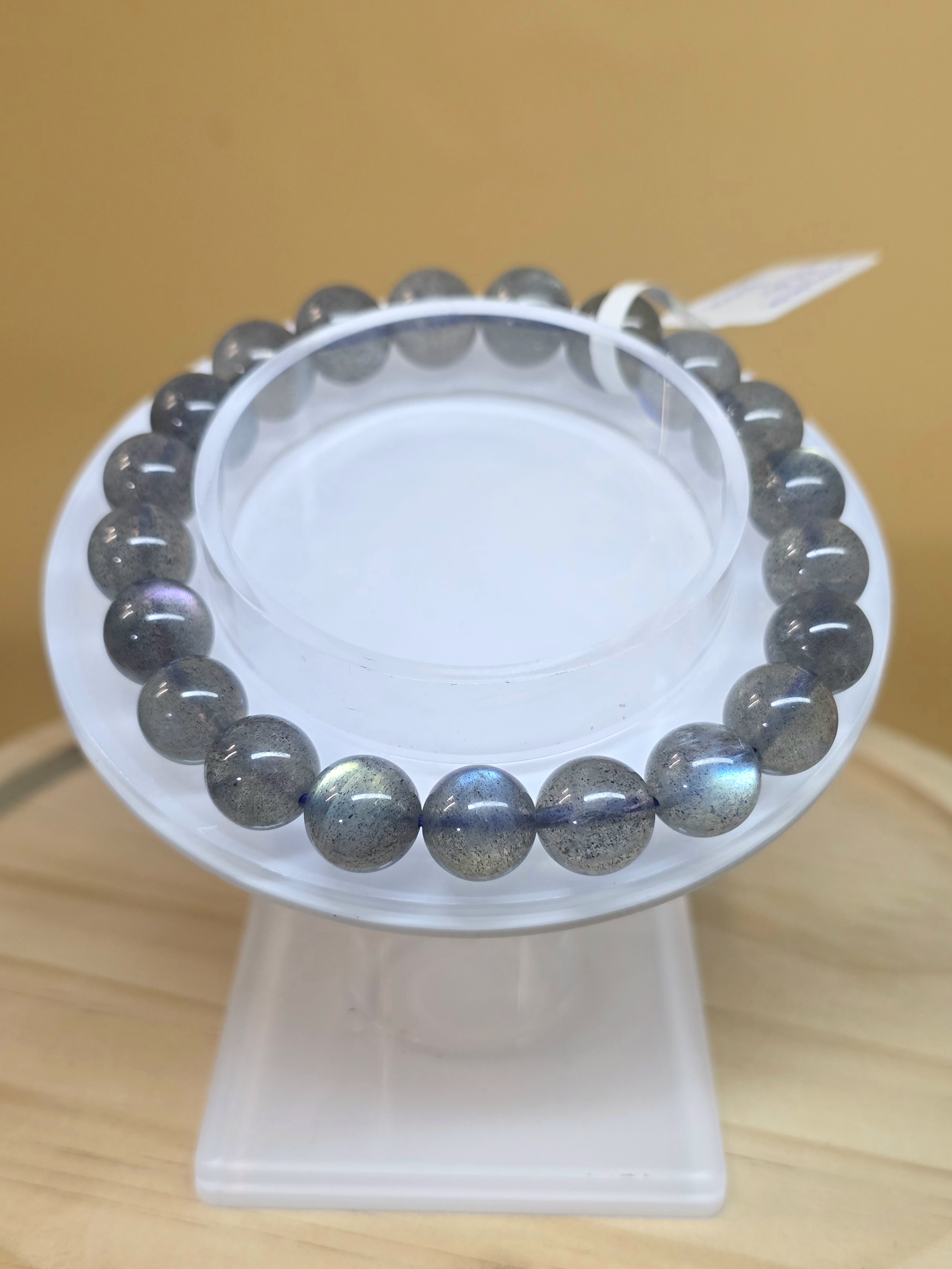 Vòng Tay Đá Xà Cừ Hắc Nguyệt Quang Labradorite Thể Đen