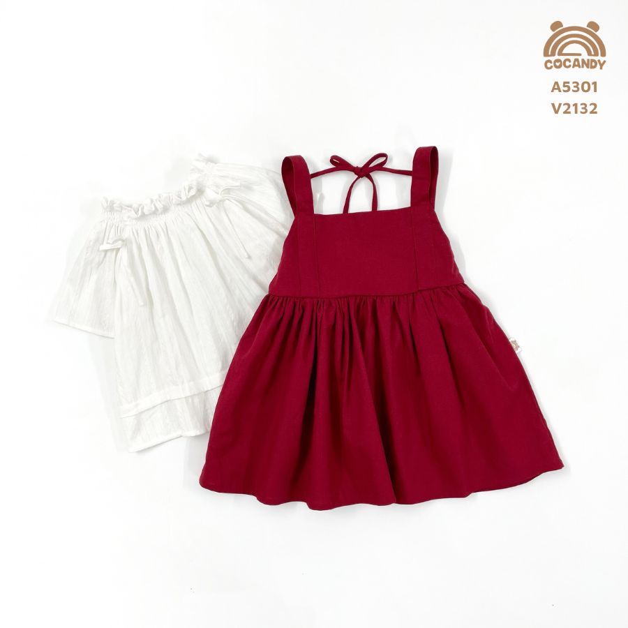 Váy yếm 2 dây ĐỎ dây buộc_thumbnail_3