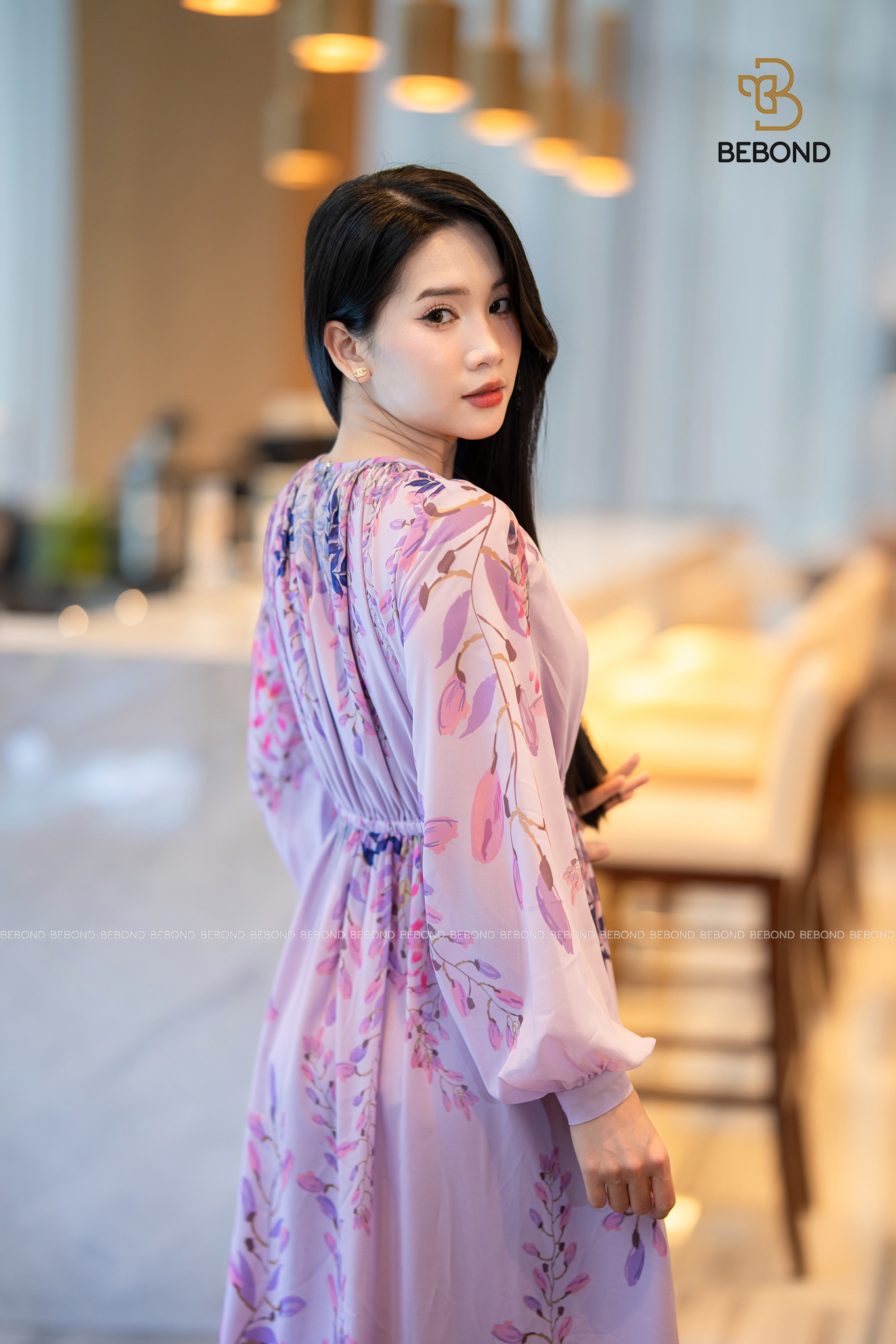 Đầm LOVIE họa tiết phối kiểu màu HOA TÍM_thumbnail_7