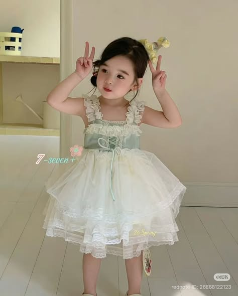 H198 - Váy voan 2 dây phối ren bèo tầng thắt nơ hãng 7-Seven