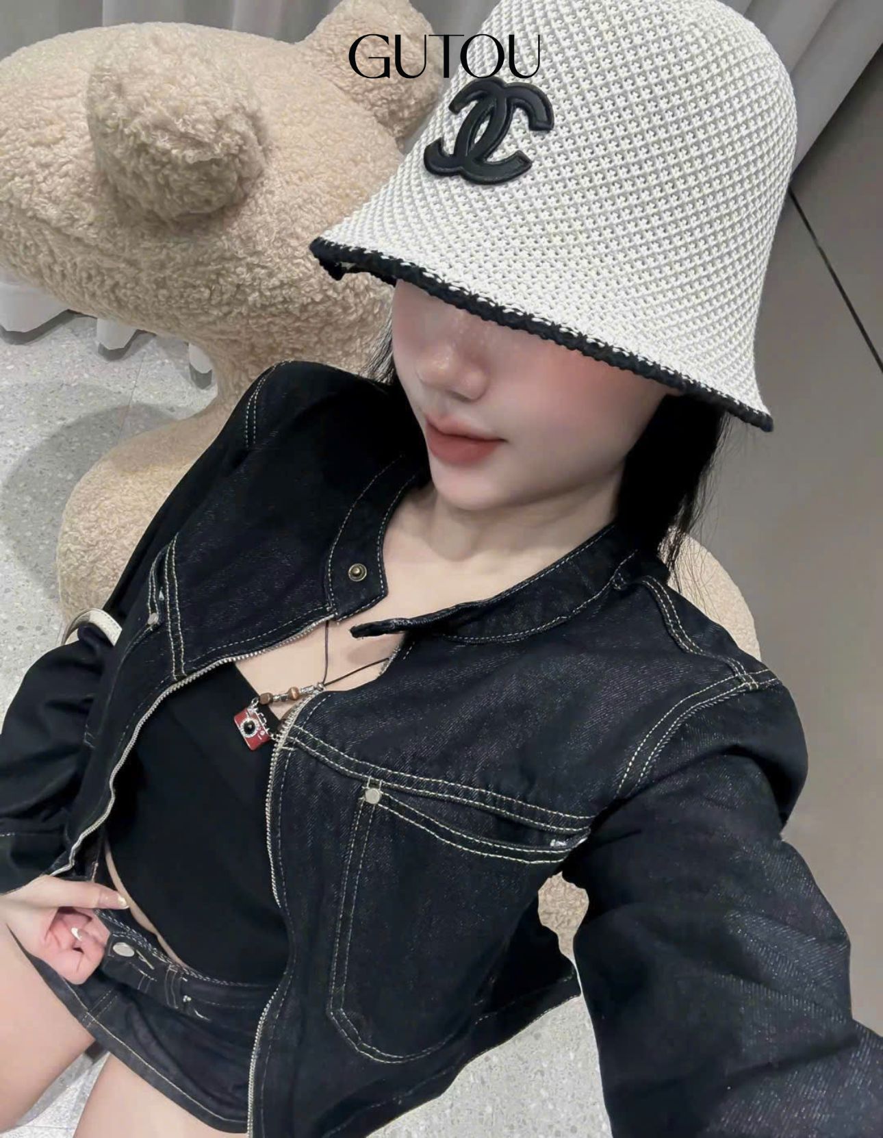 [ GUTOU ] Áo Khoác Jean Basic Cổ Trụ Túi Hộp_thumbnail_8