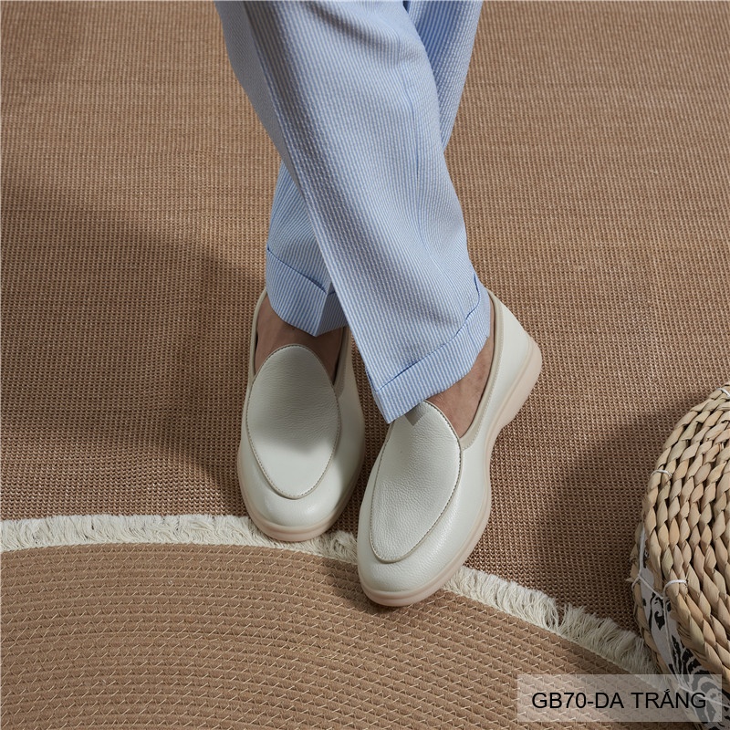 GB70 - Giày Lười Nam Da Bò Phong Cách Anh Quốc, Đế Mềm Thoáng Khí, 4 Màu Da Trắng Kaki Mơ Đen_thumbnail_37