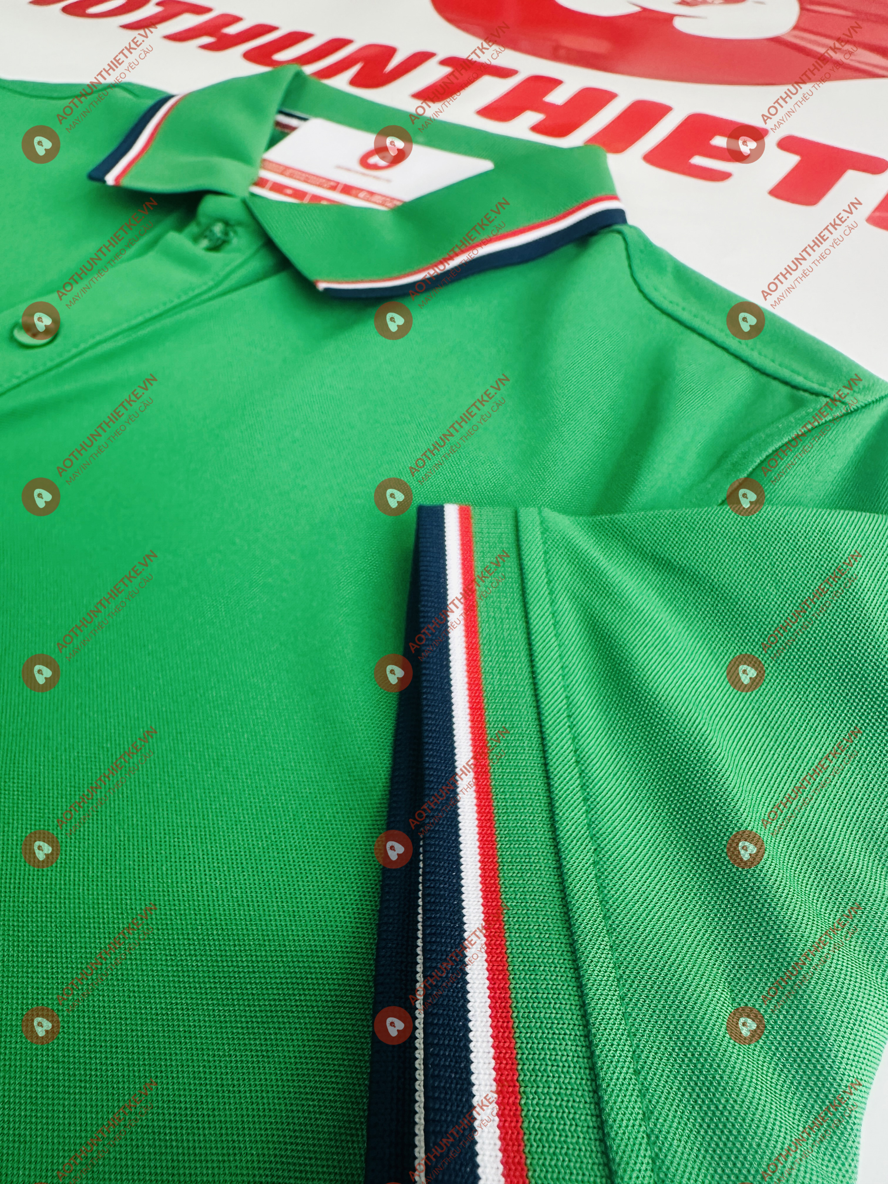 Áo Đồng Phục Polo 3 Sọc Xanh Két_thumbnail_2