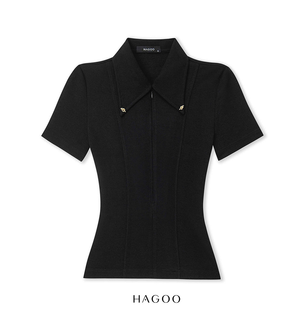 Áo thun kéo khóa cúc trang trí HAGOO_thumbnail_4