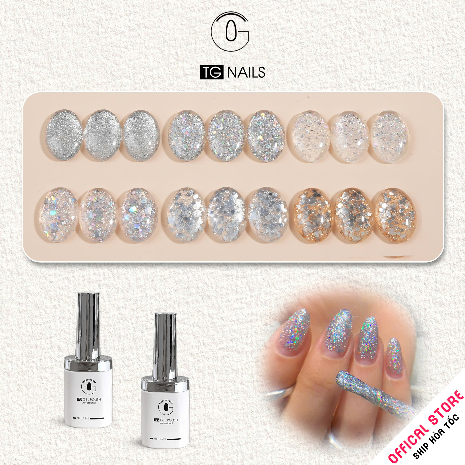 Sơn gel nhũ siêu sáng TG chai 15ml