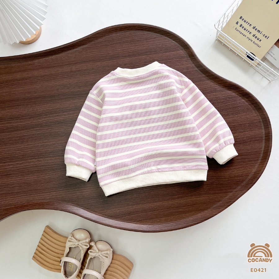 Áo dài HỒNG kẻ BE phối mickey_thumbnail_3