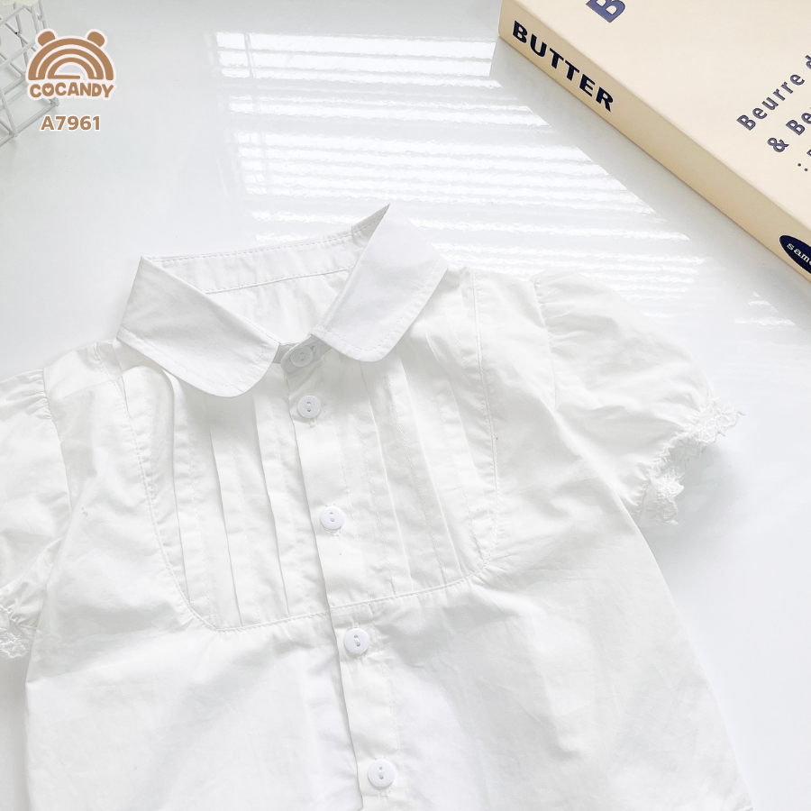 Áo cộc sơ mi TRẮNG xếp ly ngực_thumbnail_3